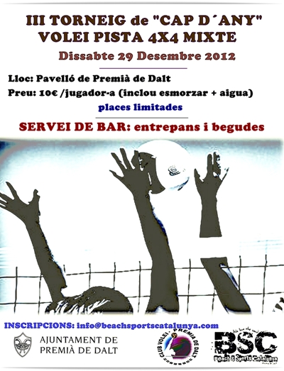 III Torneig de Cap d’Any 4x4 mixte Vòlei Pista a Premià de Dalt