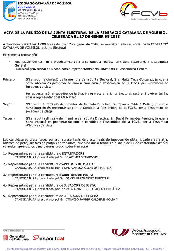 Renovació dels membres d’assemblea per estaments