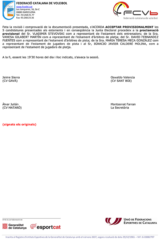 Renovació dels membres d’assemblea per estaments
