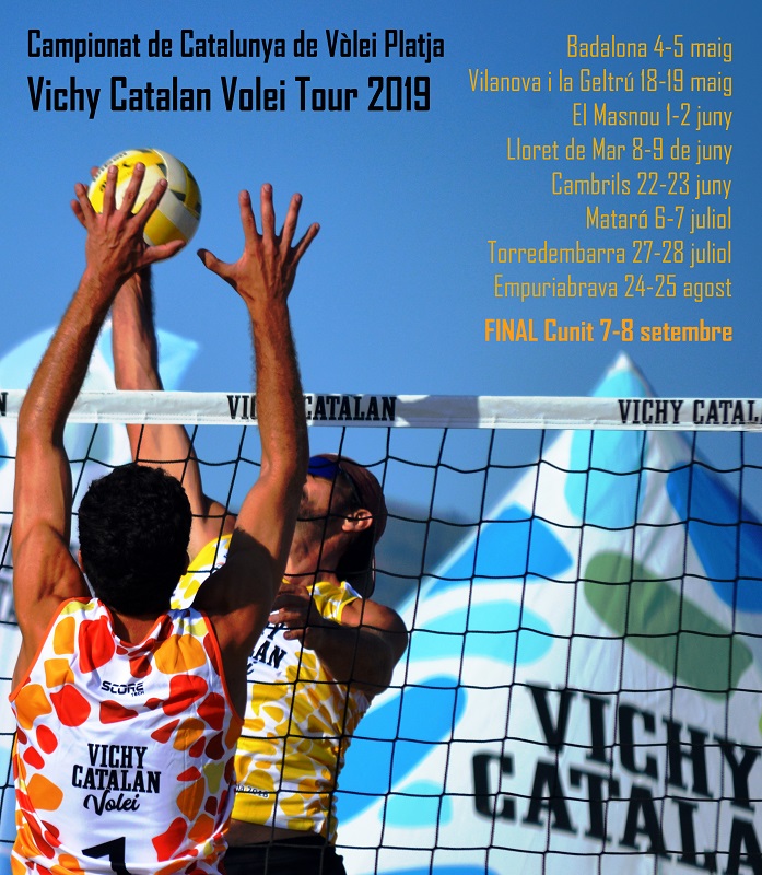 Calendari oficial del Campionat de Catalunya de Vòlei Platja Vichy Catalan Volei Tour 2019