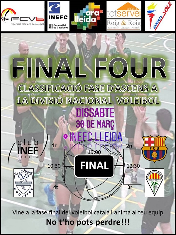 Fase Final de Primera Divisió Sènior masculina a INEFC Lleida