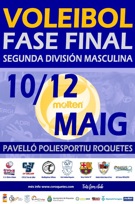 El CV Roquetes i el Barça Voleibol buscaran aquest cap de setmana l’ascens a Primera Nacional