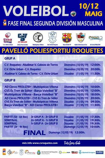 El CV Roquetes i el Barça Voleibol buscaran aquest cap de setmana l’ascens a Primera Nacional