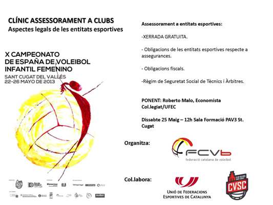 Clínic d’assessorament a entitats esportives en el marc del Campionat d’Espanya