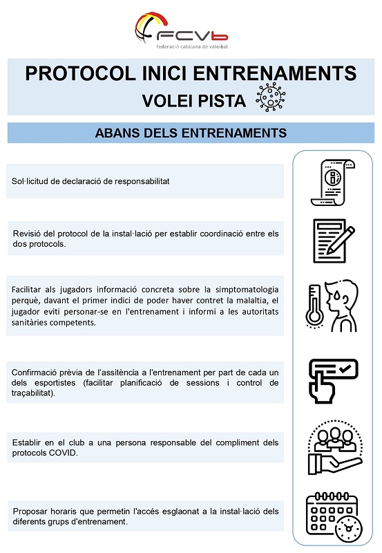 Disponibles els protocols d’inici de temporada per a clubs i entitats
