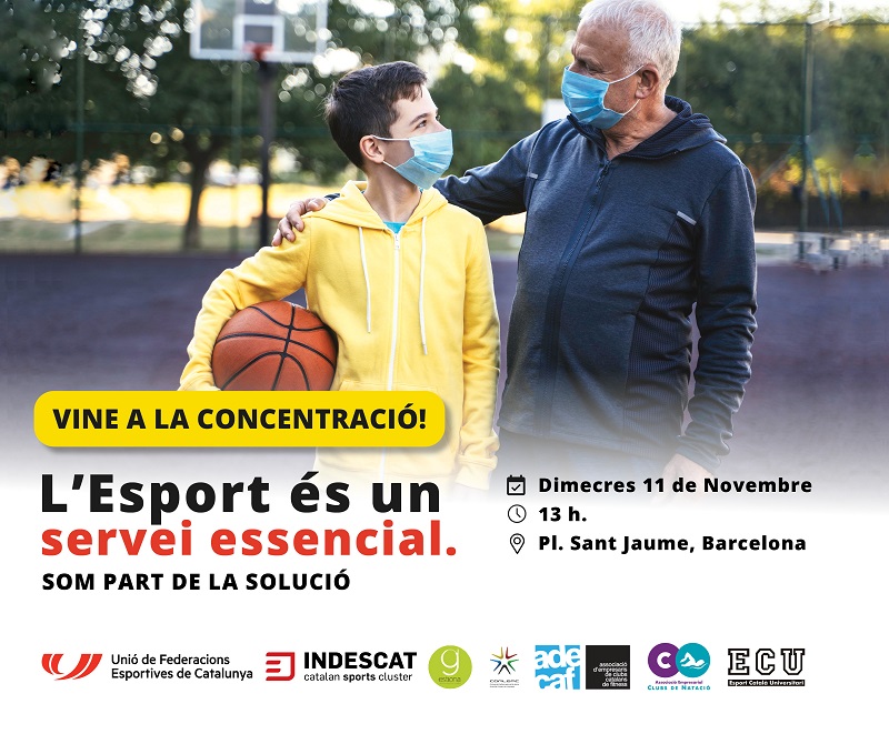 Vine a la concentració per demanar que l´Esport sigui Servei Essencial!