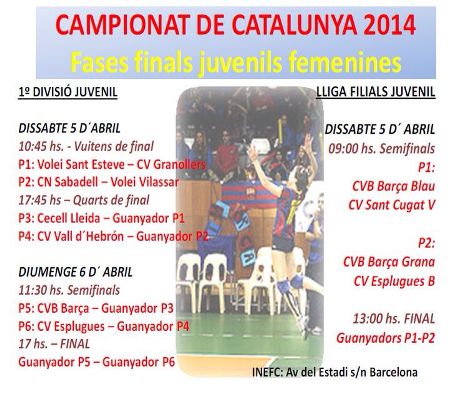 INEF acull la festa del vòlei juvenil amb les Fases Finals de Primera i Lliga Filials